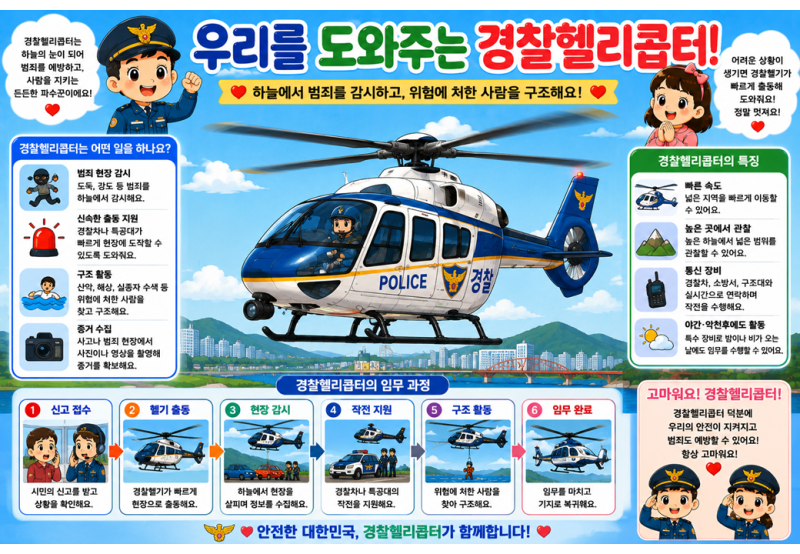 우리를 도와주는 경찰헬리콥터