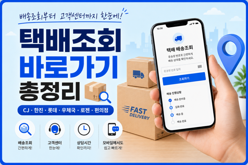 택배 조회 바로 가기 총정리｜CJ ·한진·롯데·우체국·로젠·편의점 배송조회