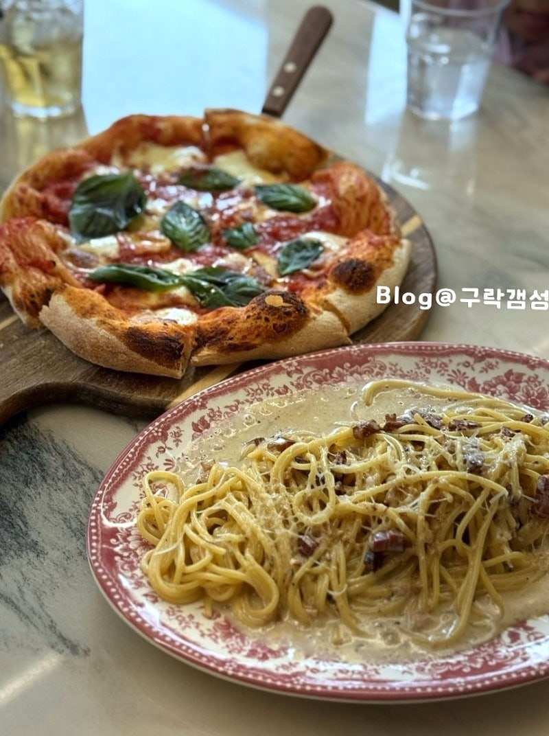 안동맛집 옥동 멈블 아이랑방문후기, 마르게리따피자, 베이컨크림파스타
