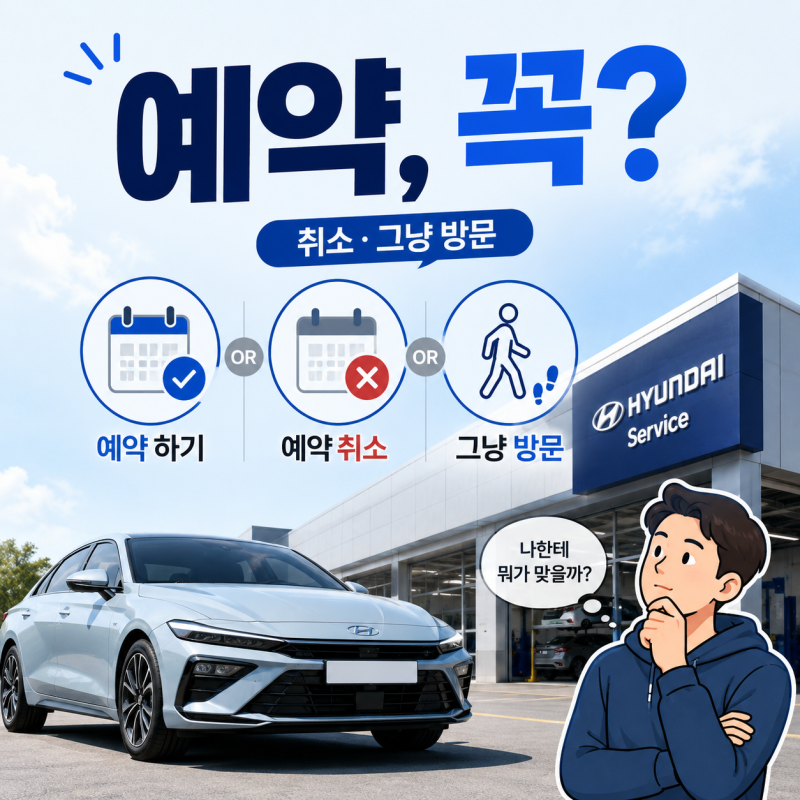 블루핸즈 예약 없이 방문 가능할까? 현대자동차 정비 예약 방법 및 방문 전 체크리스트