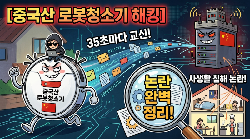 [중국산 로봇청소기 해킹] 35초마다 중국 서버 교신 및 사생활 침해 논란 완벽 정리