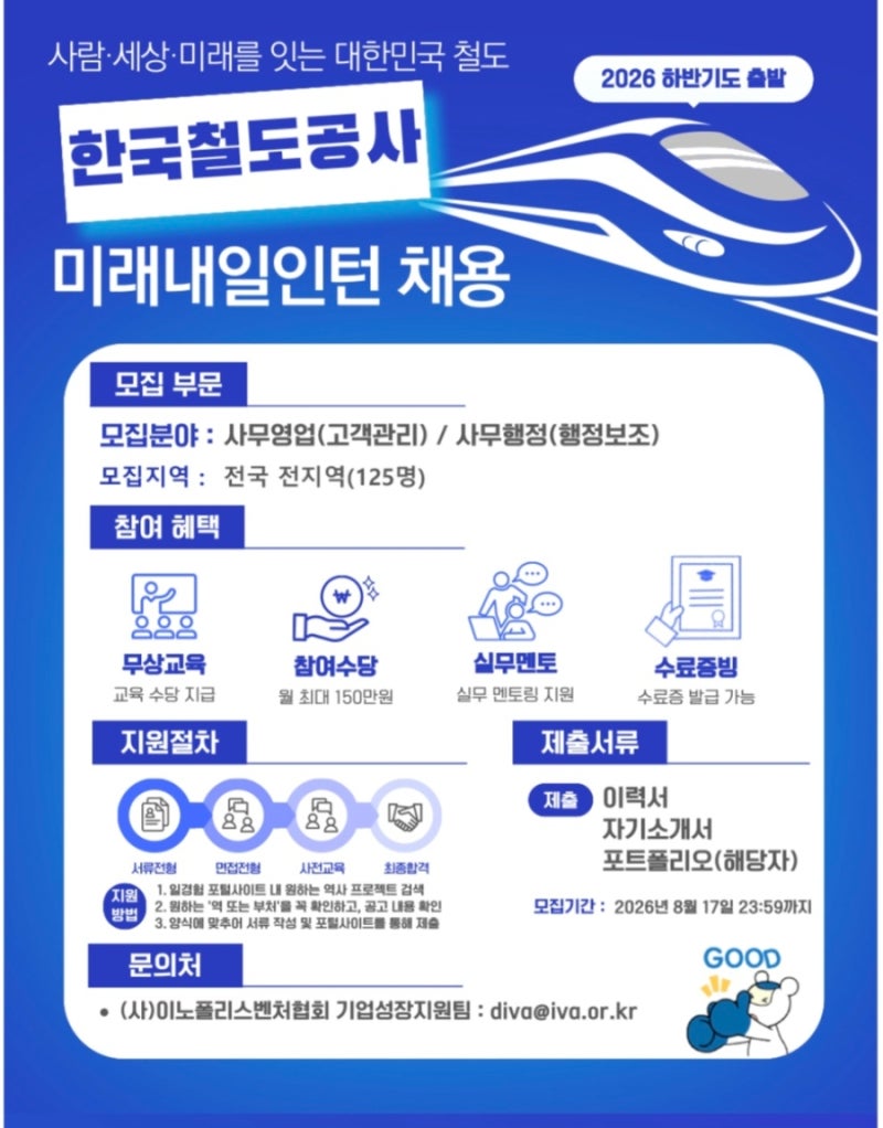 국취제연계형_한국철도공사 미래내일 일경험 서류 접수 후기 (코레일 / 사무영업)
