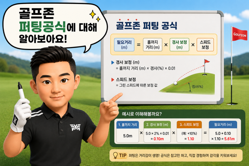골프존 퍼팅 공식 블로그가 안내하는 계산법