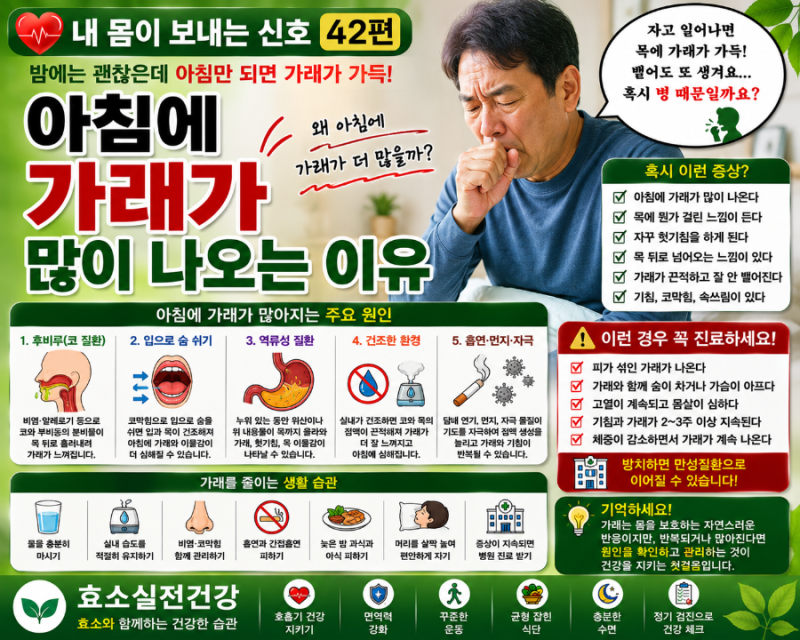아침에 가래가 많이 나오는 이유