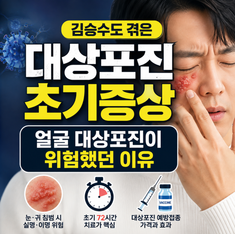 대상포진 초기증상, 김승수 얼굴 대상포진이 위험했던 이유