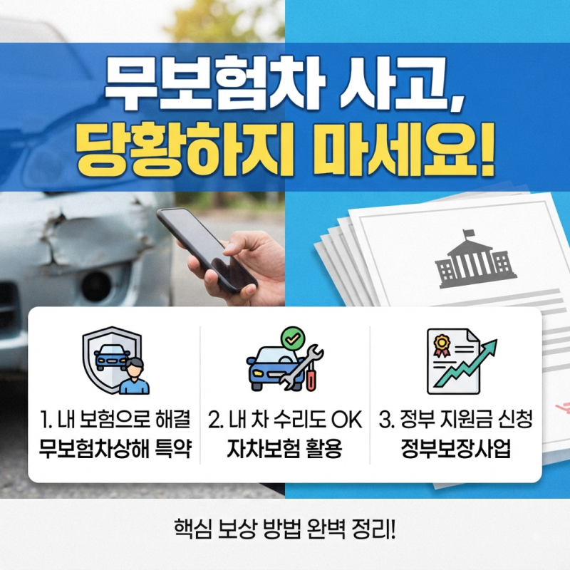 갑자기 당한 무보험차 사고, 당황하지 마세요! 정부 보상 사업 및 처리 절차