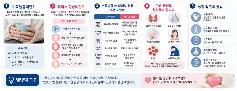손발이 차가운 수족냉증, 레이노 현상과 어떻게 다를까? 증상과 구분법 총정리