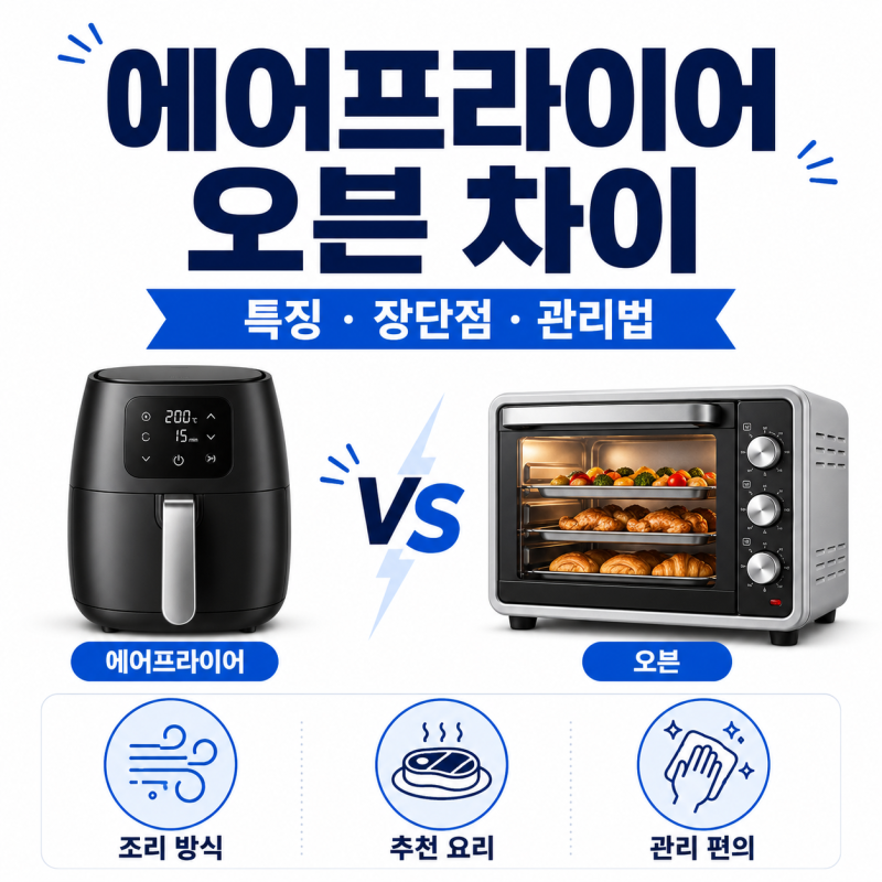 에어프라이어 오븐 차이, 나에게 맞는 것은? 장단점부터 비교, 관리법차이