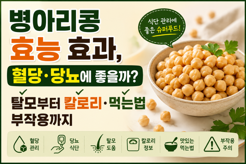 병아리콩 효능 효과, 혈당·당뇨에 좋을까? 탈모부터 칼로리·먹는법·부작용까지