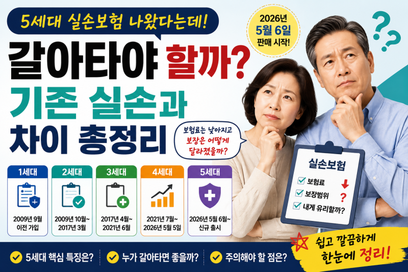 5세대 실손보험 나왔다는데 갈아타야 할까?｜기존 실손과 차이 총정리