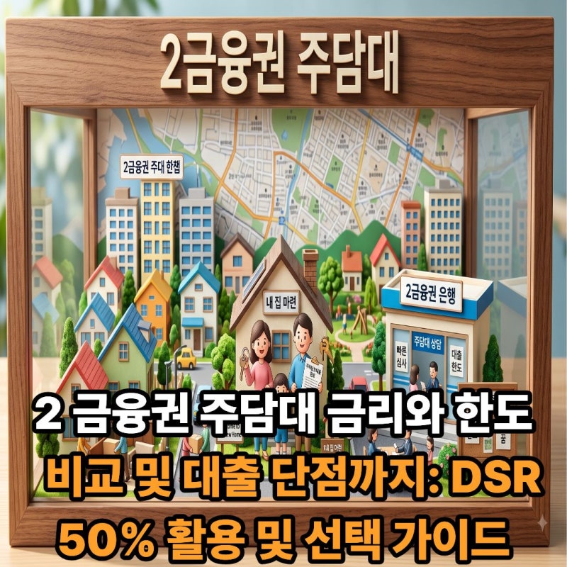 2 금융권 주담대 금리와 한도 비교 및 대출 단점까지: DSR 50% 활용 및 선택 가이드