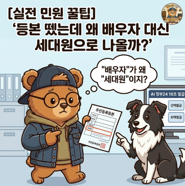 [실전 민원 꿀팁] "등본 뗐는데 왜 배우자 대신 세대원으로 나올까?" 2026 주민등록등본 개편 & ....