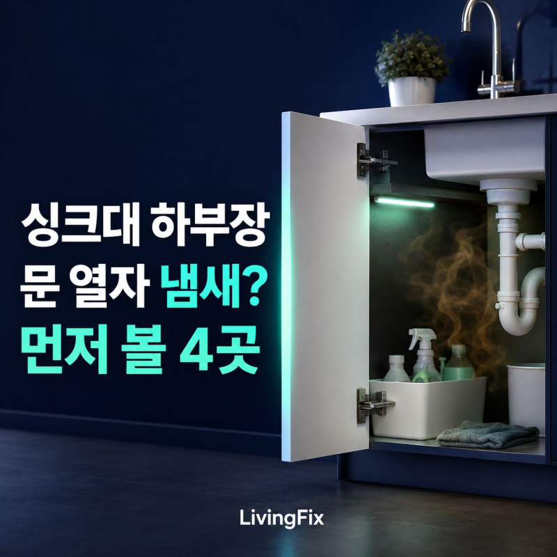 싱크대 하부장 문 열자 냄새 난다면, 먼저 볼 4곳