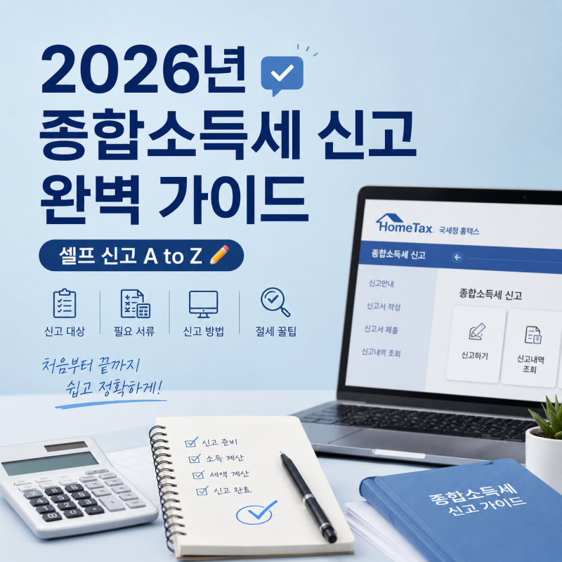 2026년 종합소득세 신고 완벽 가이드 (셀프 신고 A to Z)