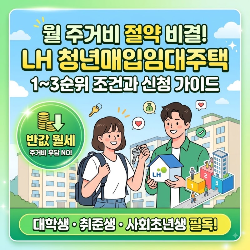 LH 청년매입임대주택 입주 자격 및 1순위 조건 신청 일정 총정리