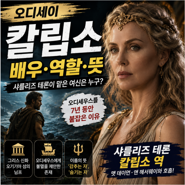 오디세이 칼립소 배우 역할 뜻｜샤를리즈 테론이 맡은 여신, 오디세우스를 7년 붙잡은 이유