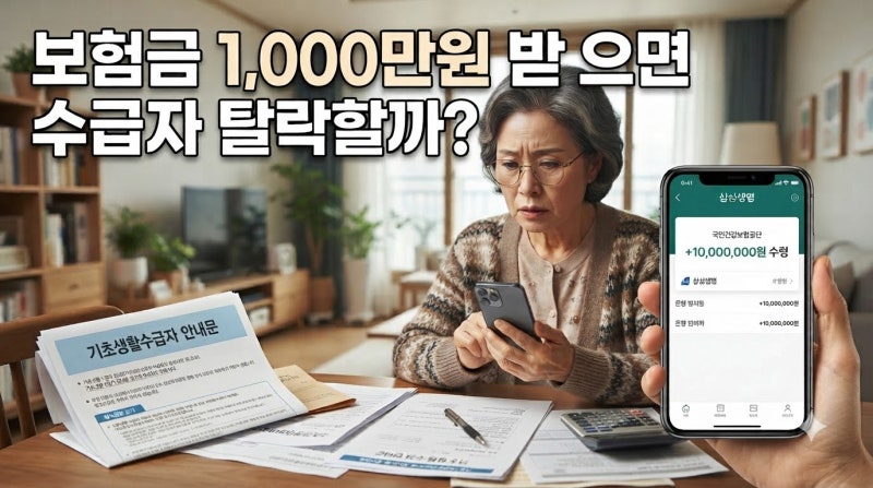 기초생활수급자 보험금 1,000만원 받으면 탈락할까? 실손보험·사망보험금·해약환급금 기준