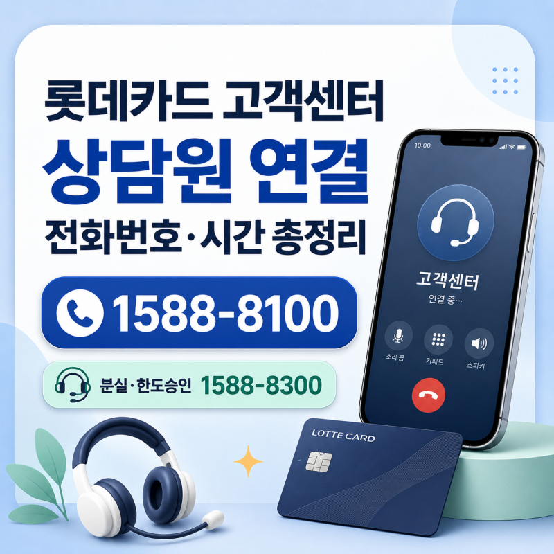 롯데카드 고객센터 상담원 연결 전화번호 방법 시간 총정리