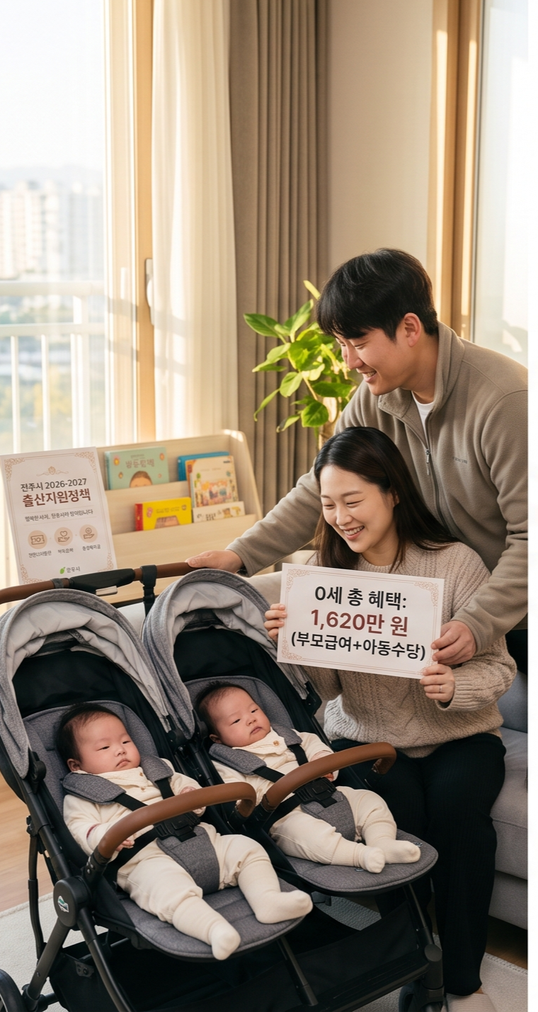 2026년~2027년 전주시 출산지원금 총정리! 0세 혜택만 1,620만 원? (신청방법, 혜택 요약)