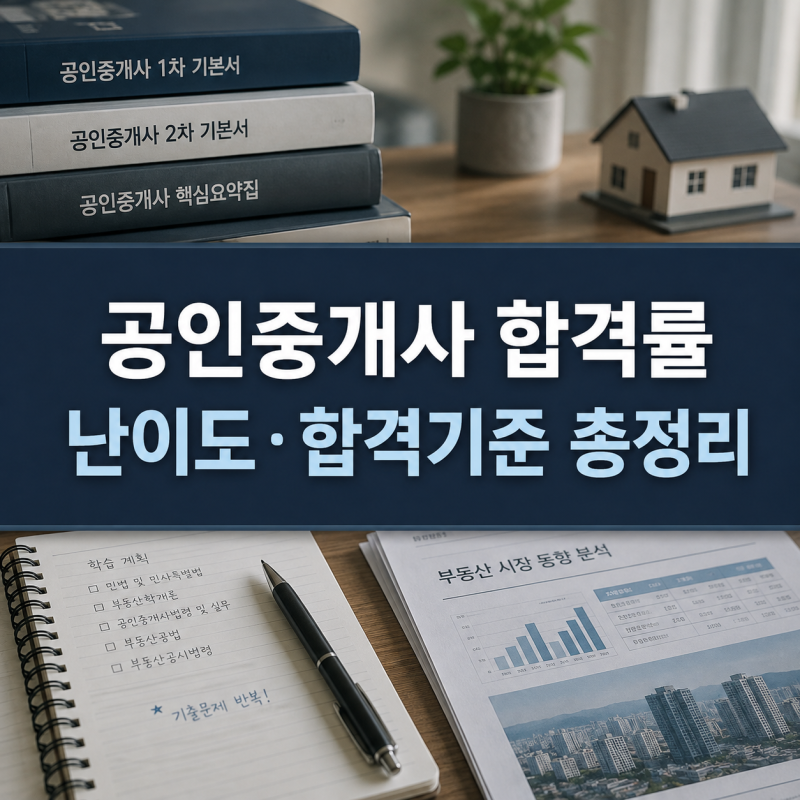 공인중개사 합격률 얼마나 낮을까? 시험 난이도와 합격 기준 총정리