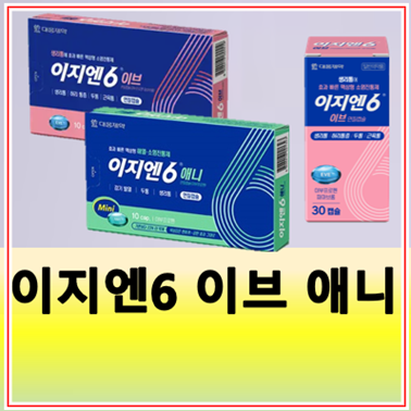 이지엔6 이브 vs 애니 생리통 효과 복용법 가격