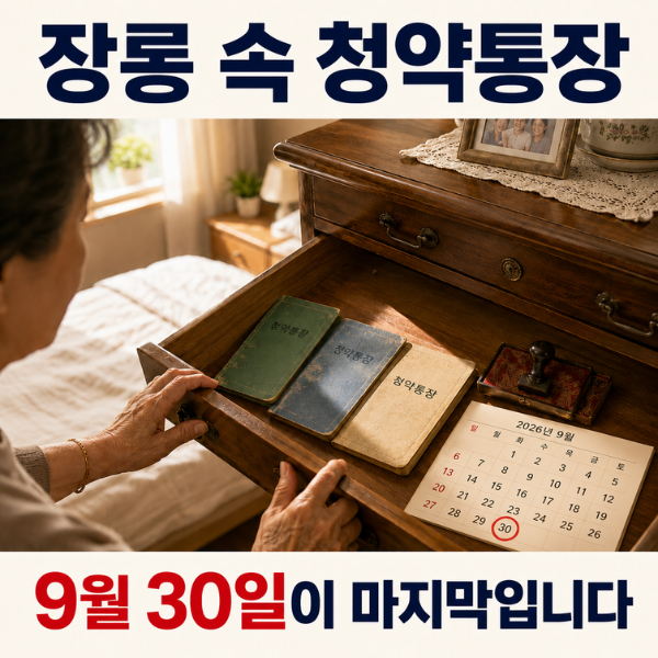 장롱 속 20년 된 청약통장, 9월 30일 넘기면 '이 권리' 영영 사라집니다