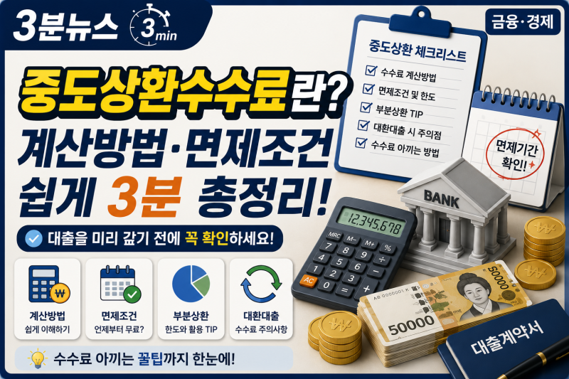 중도상환수수료란? 계산방법·면제조건 쉽게 3분 총정리