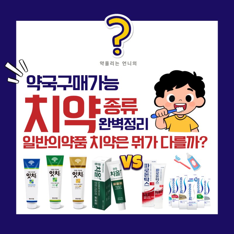 약국 치약 종류 완벽정리, 일반의약품 치약은 뭐가 다를까?(잇치/치올/덴큐헬스/파로돈탁스/....
