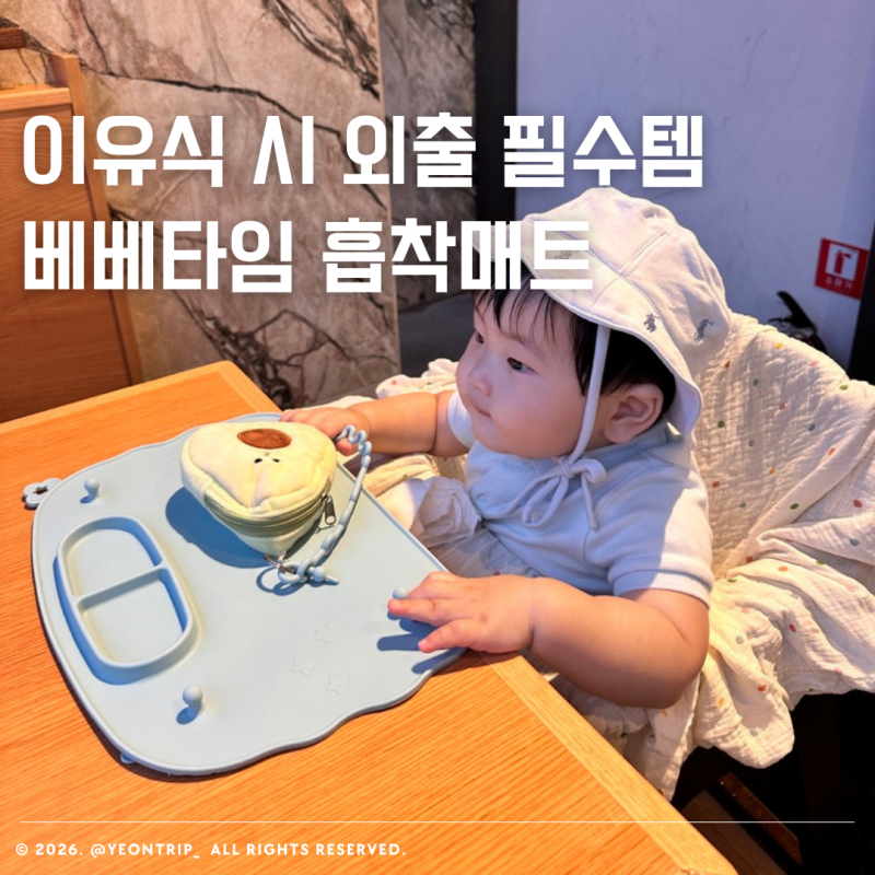 8개월 외출 준비물 베베타임 자기주도 이유식 흡착매트 사용후기