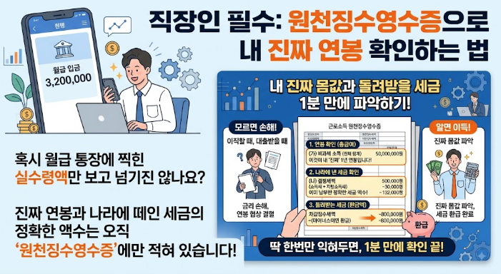 직장인 필수: 원천징수영수증으로 내 진짜 연봉 확인하는 법
