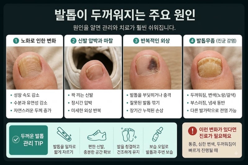 나이 들수록 발톱 두꺼워지는 이유, 무좀과 어떻게 다를까?