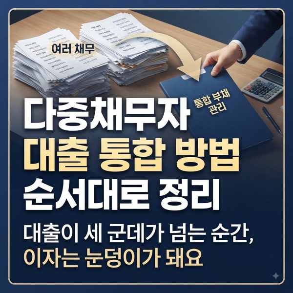 다중채무자 대출 통합 방법, 순서대로 정리 : 대출이 세 군데가 넘는 순간, 이자는 눈덩이가 ....