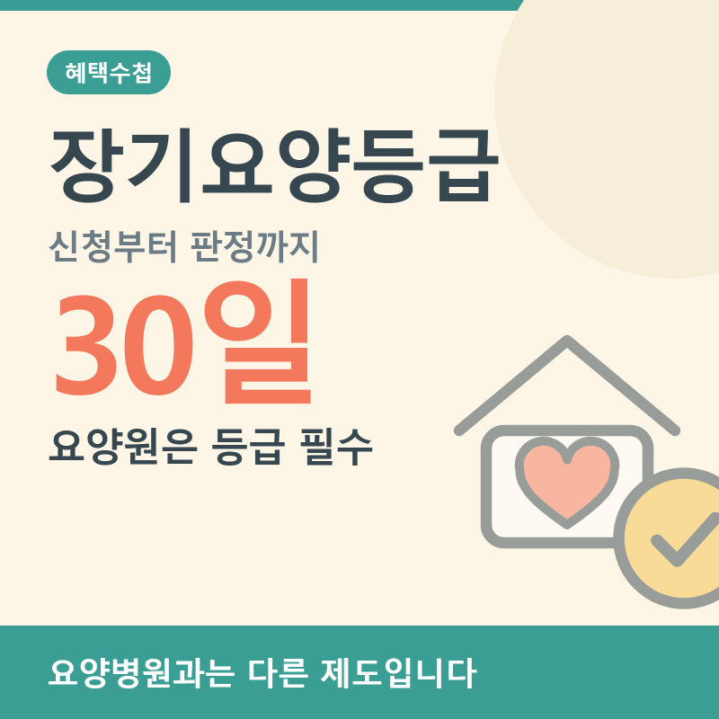 장기요양등급 판정 30일, 요양원은 등급 없으면 못 갑니다