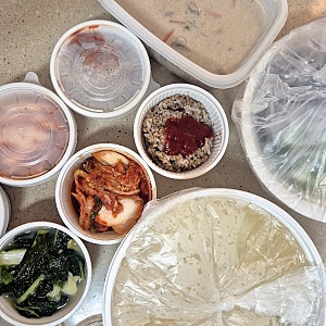 천안 두정동 칼국수 맛집 소담골 포장 바지락칼국수 들깨수제비 후기