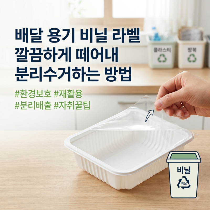 배달 용기 비닐 라벨 깔끔하게 떼어내 분리수거하는 방법