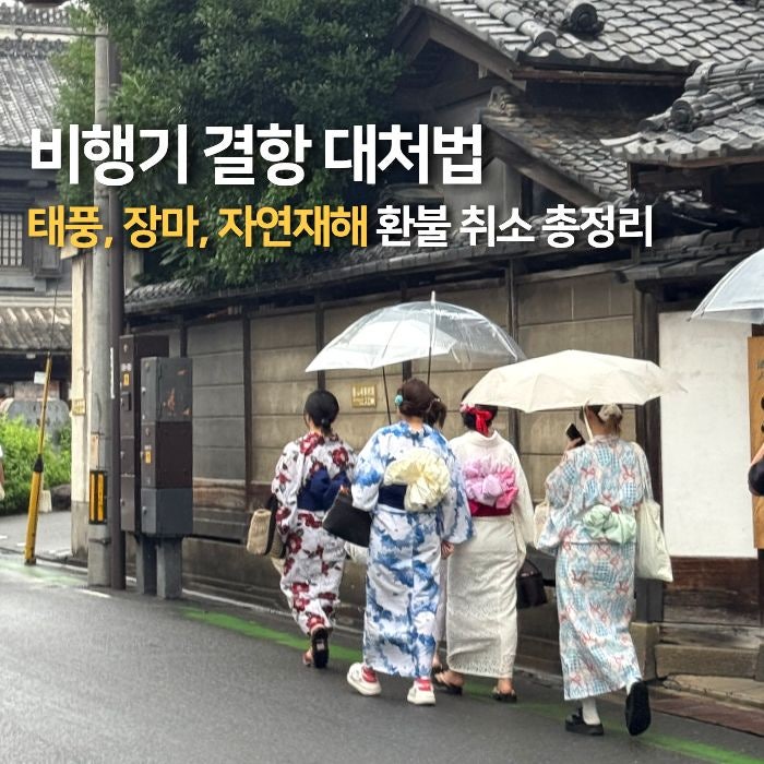 일본 여행 비행기결항 대처법 태풍 장마 자연재해 해외항공권 환불 호텔 취소 총정리
