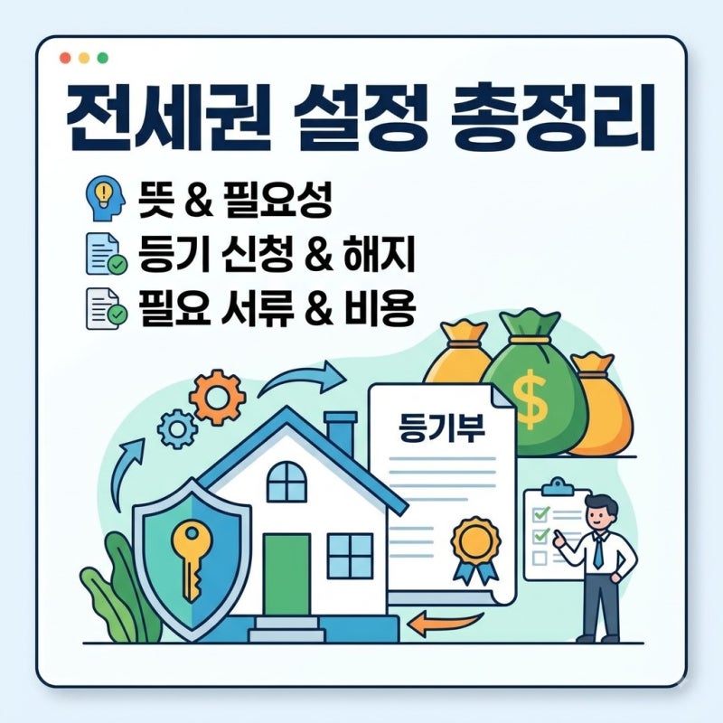 전세권 설정 뜻 등기 신청 해지 필요 서류 비용 총정리