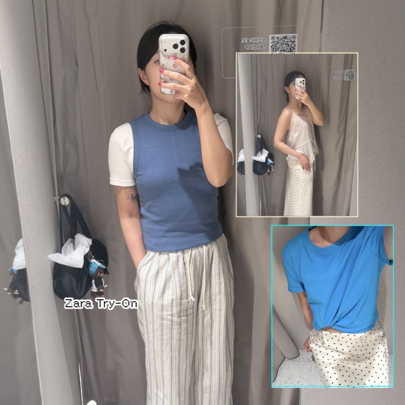 자라에서 요즘 보이는 나시·티셔츠·새틴 탑 입어본 후기