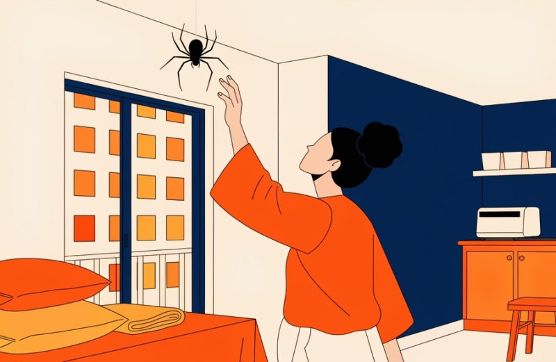 집유령거미, 거미줄부터 걷으면 다음 주에 또 칩니다