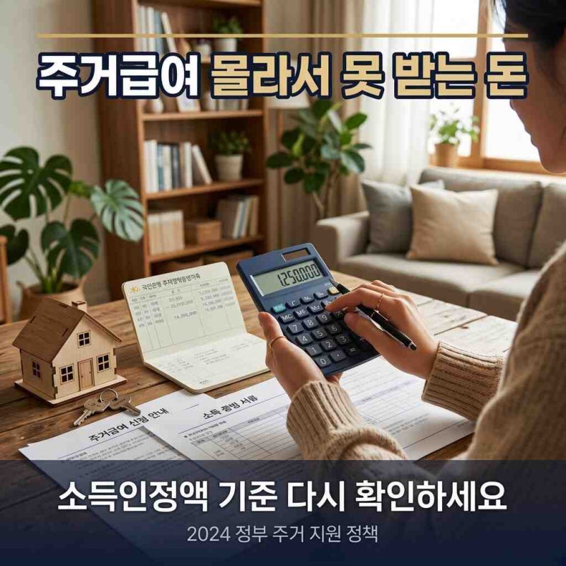 주거급여 몰라서 못 받는 돈 — 소득인정액 기준으로 본 놓치기 쉬운 혜택
