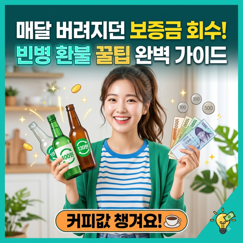 [생활비 절약] 분리수거함에 그냥 버렸던 술병·음료병, 1병당 최대 350원 현금 환급받는 법!