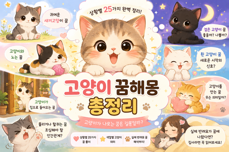 고양이 꿈 꾸셨나요? 상황별 25가지 꿈해몽