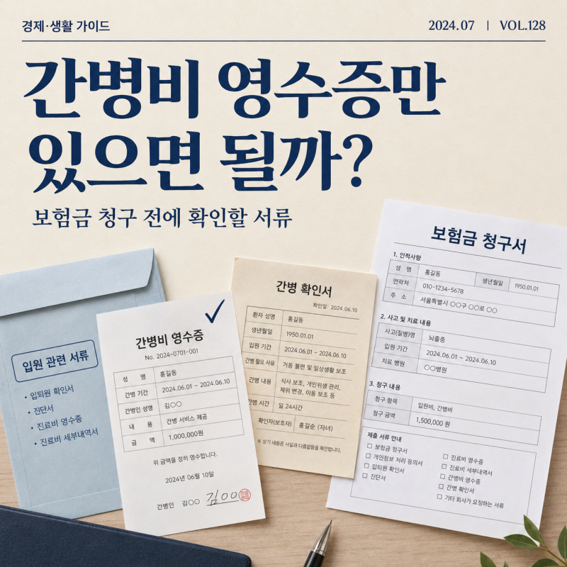 간병인 보험금 청구 방법 가족 간병도 받을까? 영수증·사용확인서 차이