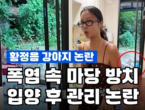 황정음, 안락사 위기 강아지 구조했는데 "폭염에 마당 방치"..논란 터진 이유