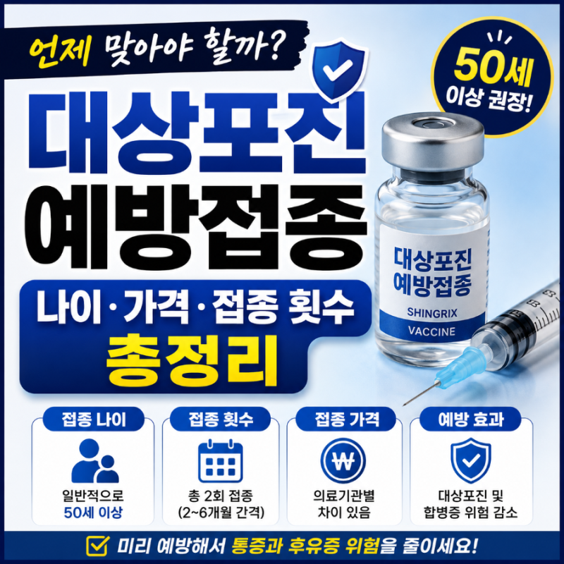대상포진 예방접종 언제 맞아야 할까? 나이·가격·접종 횟수 총정리