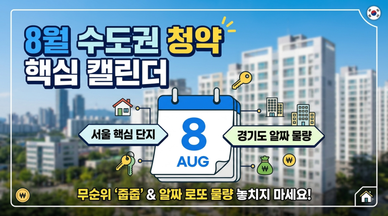 [2026년 8월 청약] 서울·수도권 8월 청약 일정 & 무순위 줍줍 총정리