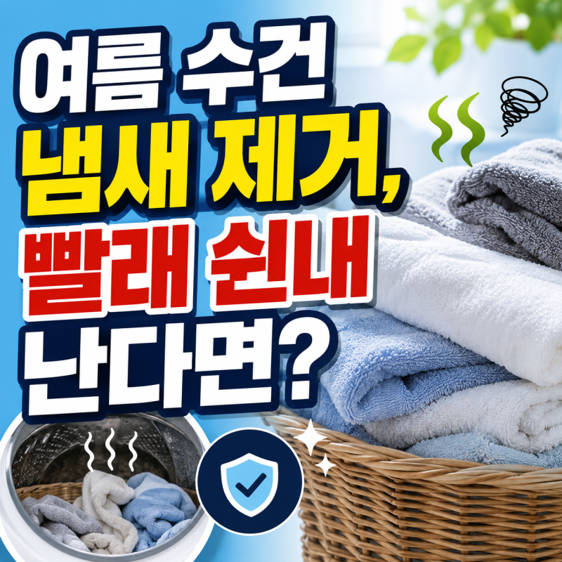 여름 수건 냄새 제거 빨래 쉰내 난다면 이렇게 세탁하세요