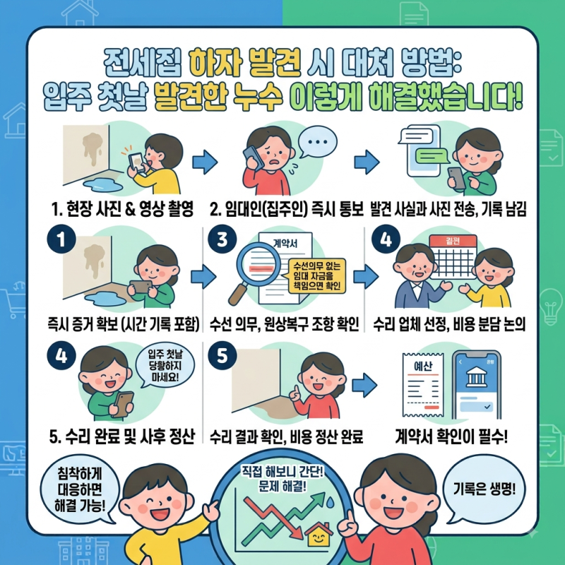 전세집 하자 발견 시 대처 방법, 입주 첫날 발견한 누수 이렇게 해결했습니다