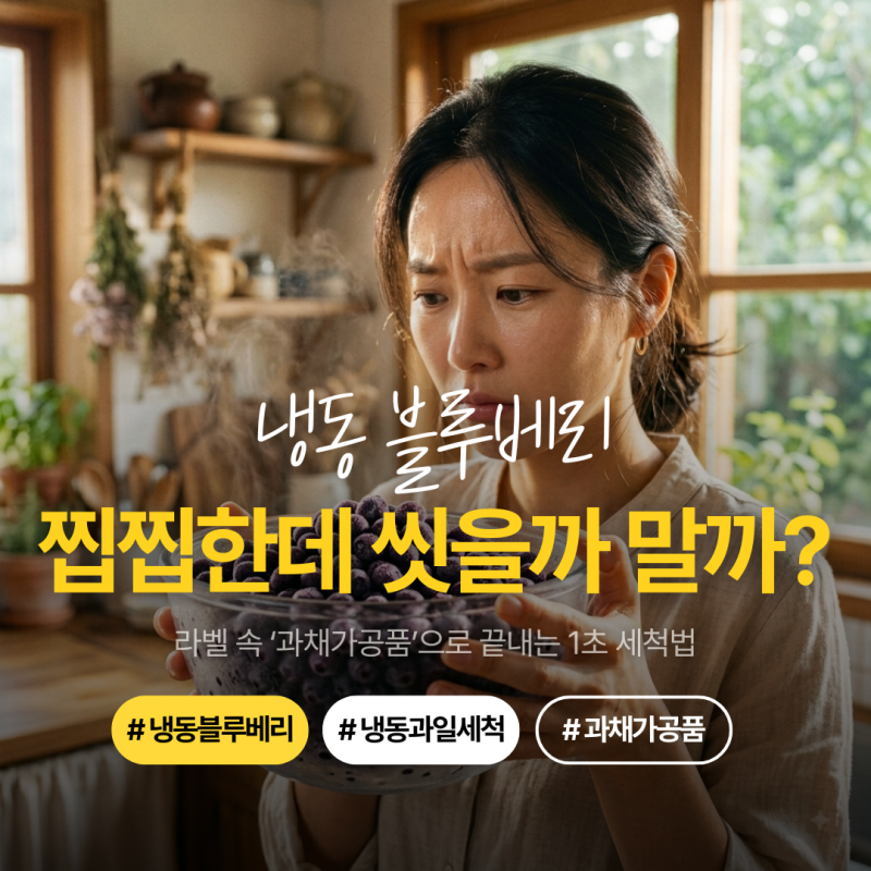 냉동 블루베리 세척, 안 씻고 그냥 먹어도 될까? '과채가공품' 라벨 1초 확인법과 3가지 주의....