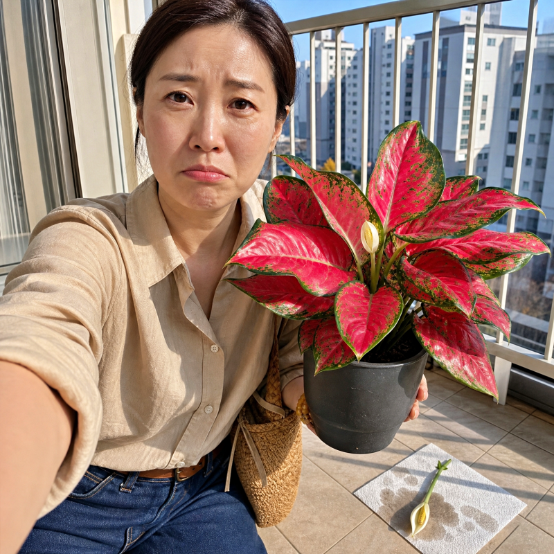 "환경은 완벽하게 맞았다는 신호였는데..." 아글라오네마 키우기 꽃 피우는 관리법과 꽃대 처....
